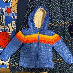 Cat & Jack Kids Puffer - Rainbow Stripe